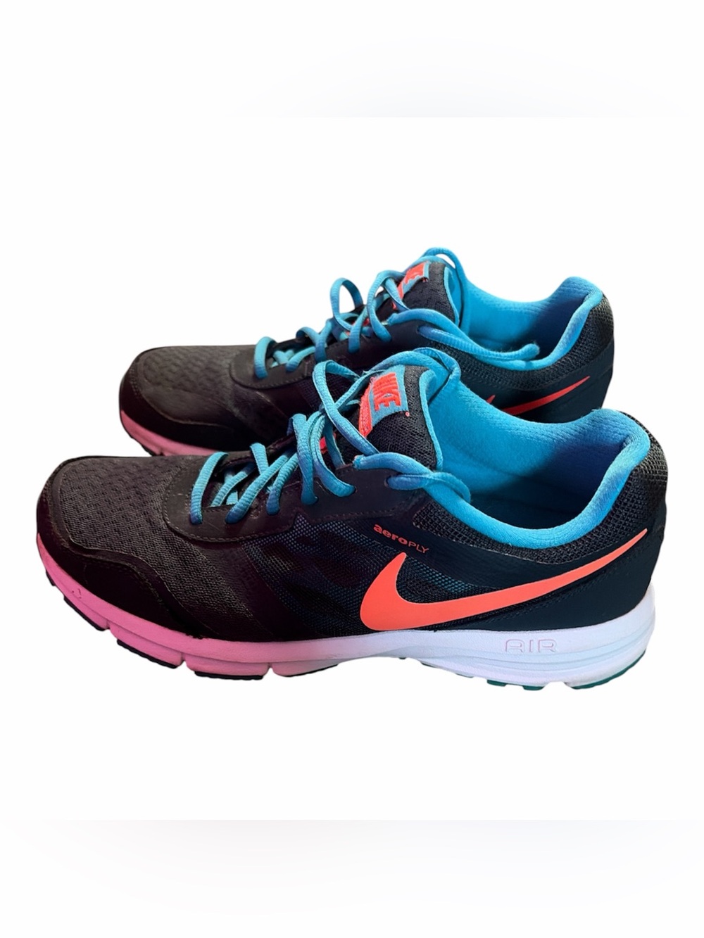Nike Men’s Black, Coral & Teal Athletic Running Shoes